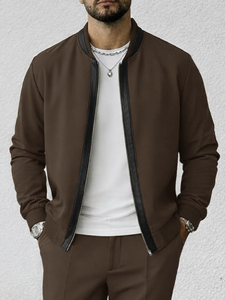 Daily Casual Suede Jacket and Pants Set