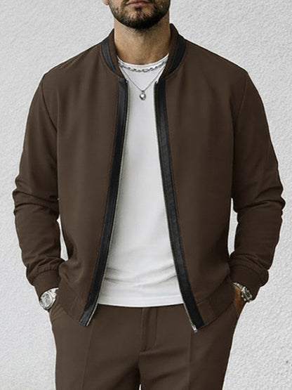 Daily Casual Suede Jacket and Pants Set