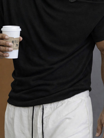 Street Asymmetric Buckle Accent Draped T-Shirt
