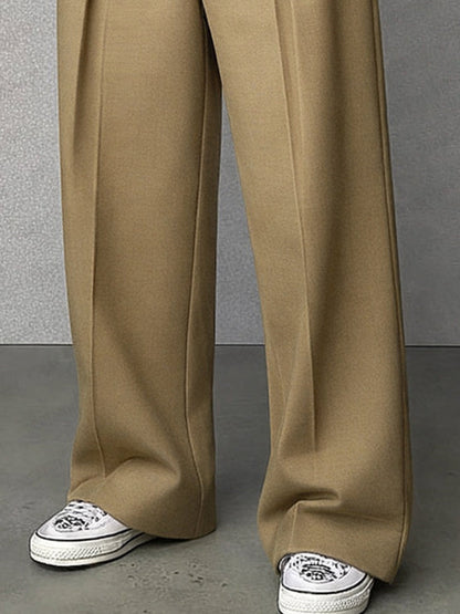 Fashion Button Accent High Waist Pants