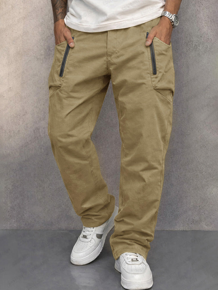 Trendy 100% Cotton Cargo Tapered Pants