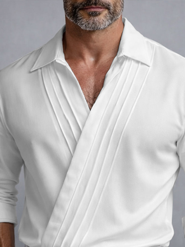 Stylish Casual Slant Placket Cotton Shirt