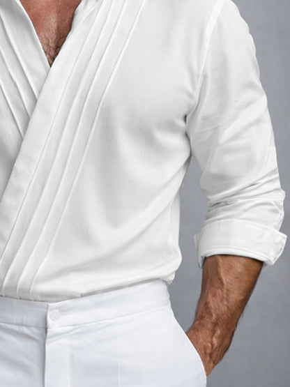 Stylish Casual Slant Placket Cotton Shirt