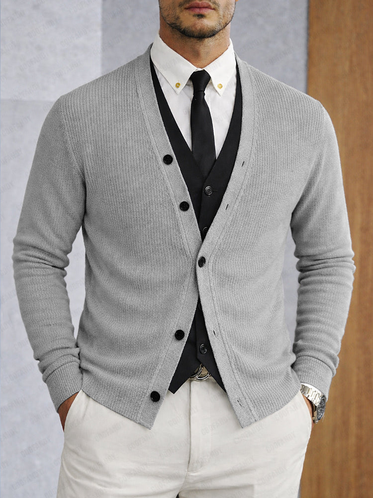 Fashion Spring Fake 2-Piece Knit Cardigan