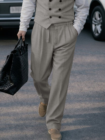 Smart Casual Double-Breasted Vest Pants Set