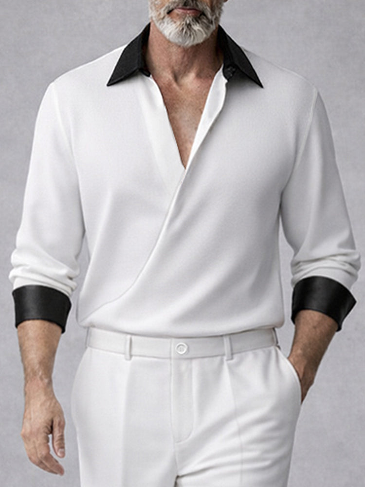 Comfort Old Money Contrast Color Polo Shirt Pants Set