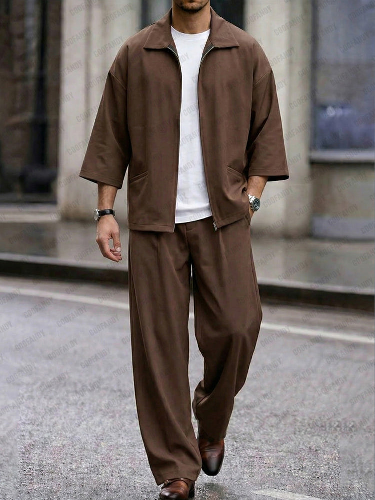 Modern Minimal 3/4 Sleeve Shirt Pants Set