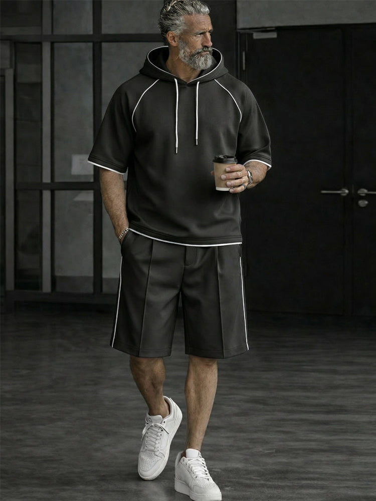 Relaxed Fit Contrast Stitch Tracksuit Set