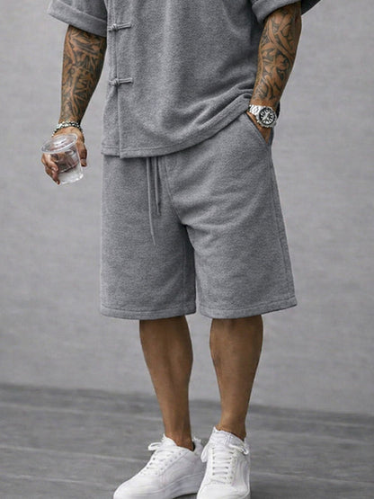 Casual Summer Frog Button Shirt and Shorts Sets