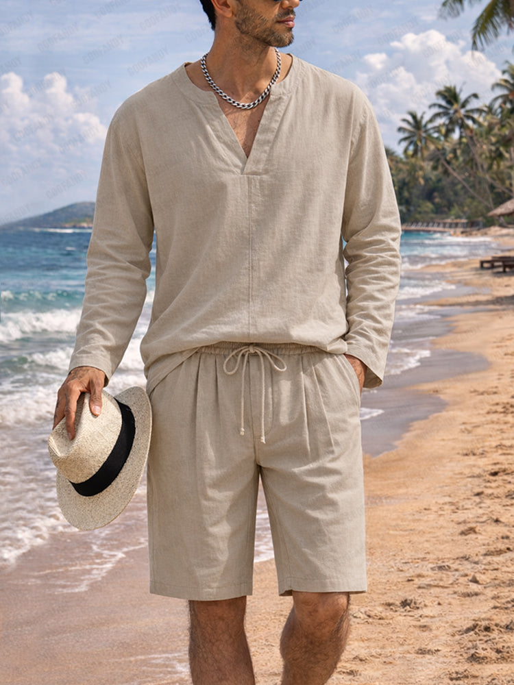 Comfort Skin-Friendly Cotton Shirts Shorts Set
