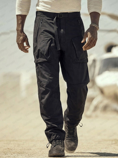 Utiliity Zip Pockets Cotton Cargo Pants