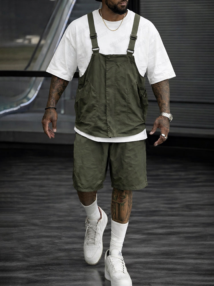 Cargo Style Vest Shorts Set