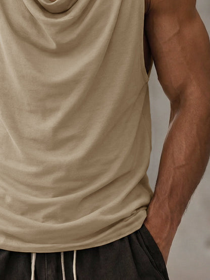 Casual Relaxed Fit Cowl Neck Tank Top