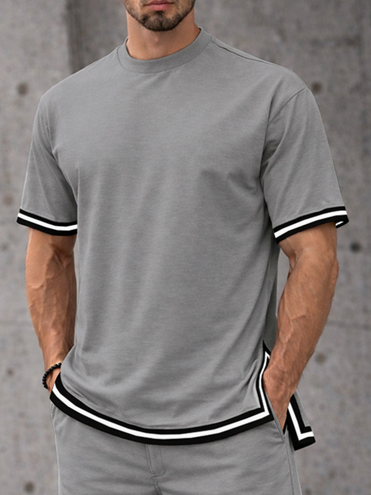Simple Loose Contrast Color 2-Piece Set