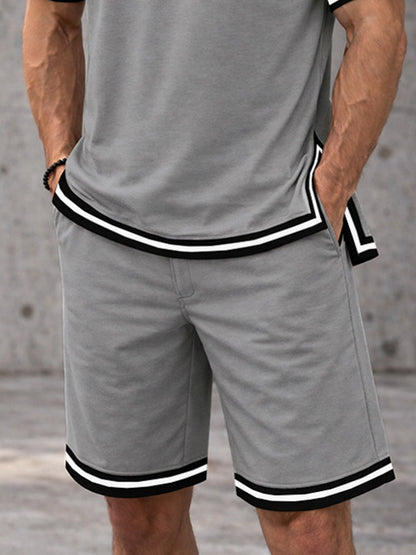 Simple Loose Contrast Color 2-Piece Set