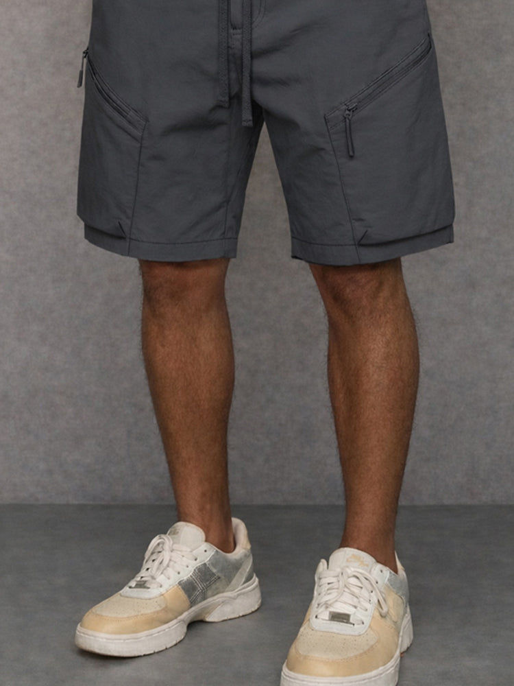 Athleisure Zip Pockets Cargo Shorts