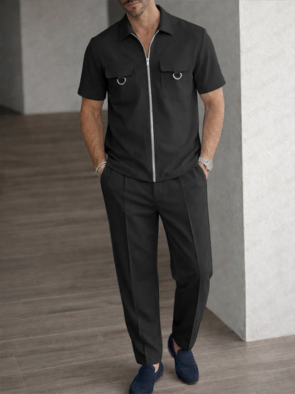 Casual Functional Pockets Shirt and Pants Set