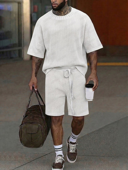 Effortless Summer Breathable Knit Shorts Set