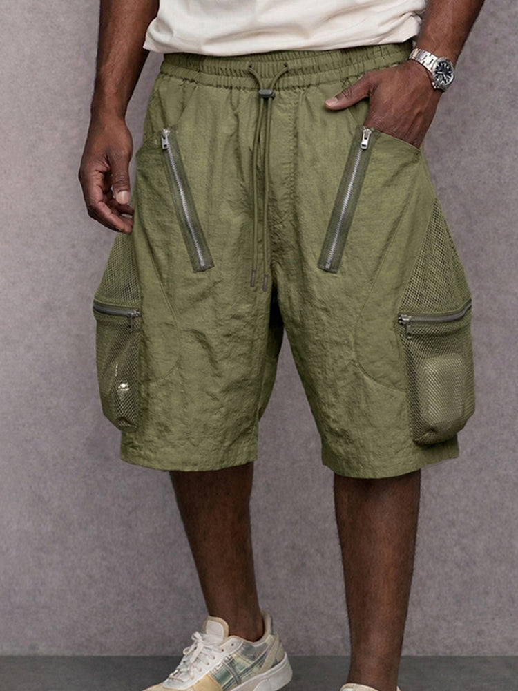 Utility Breathable Mesh Pocket Cargo Shorts