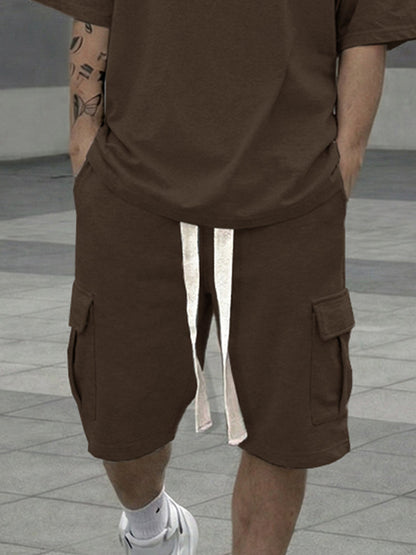 Athleisure Loose Fit Cargo Shorts Set