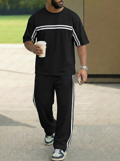 Versatile Comfort Relaxed Stripe Matching Set