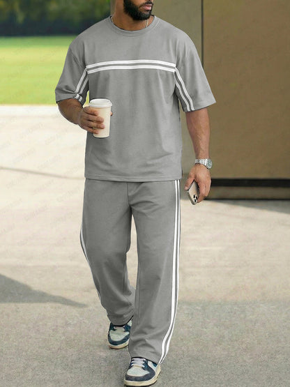 Versatile Comfort Relaxed Stripe Matching Set