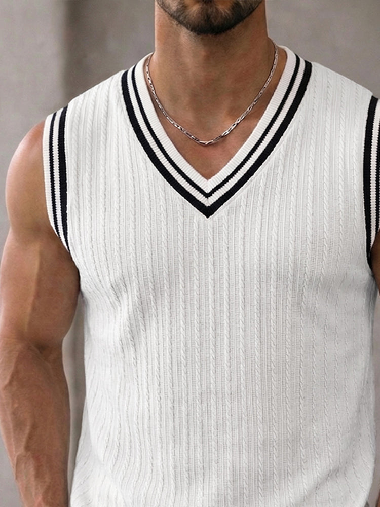 Modern Street Contrast Stripe Tank Top