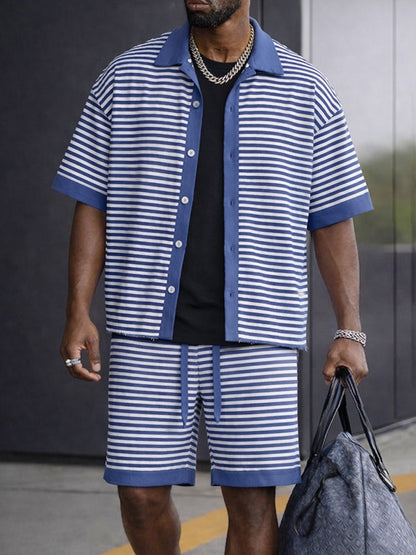 Sporty Contrast Color Stripe 2-Piece Set