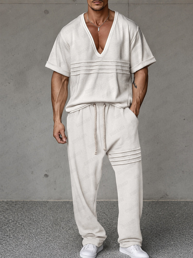 Effortless Urban Pleat Front Matching Set