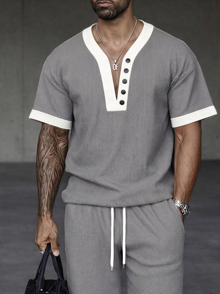 Modern Athleisure Contrast Trim Matching Set