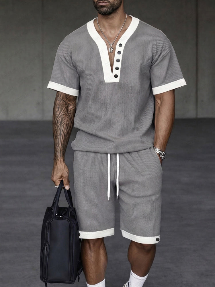 Modern Athleisure Contrast Trim Matching Set