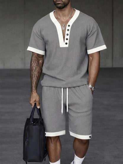 Modern Athleisure Contrast Trim Matching Set