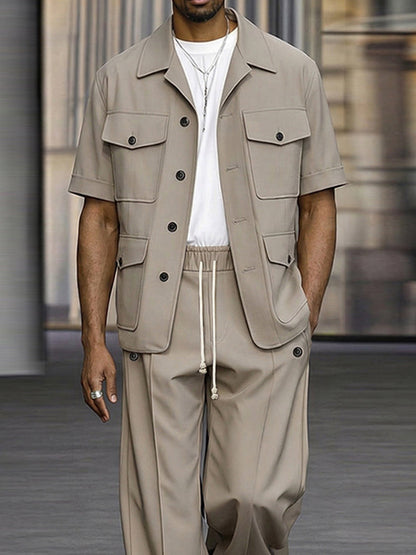 Essential Cargo Style Shirt Pants Set