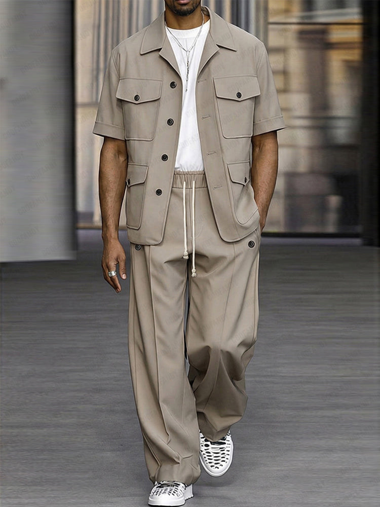 Essential Cargo Style Shirt Pants Set