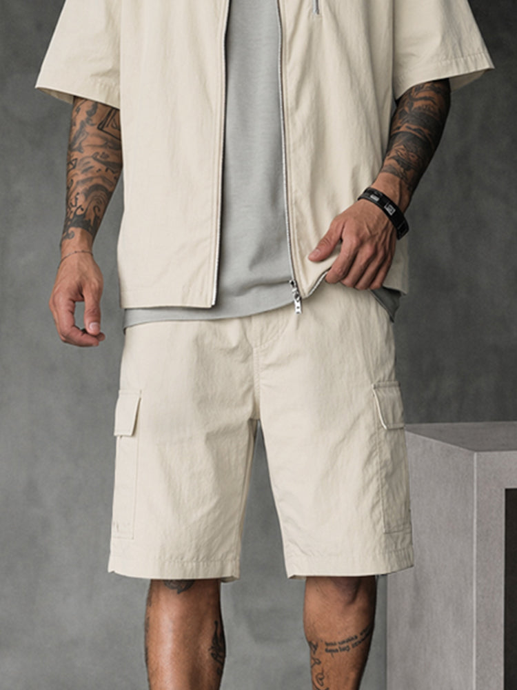 Summer Casual 100% Cotton Shirt Shorts Set