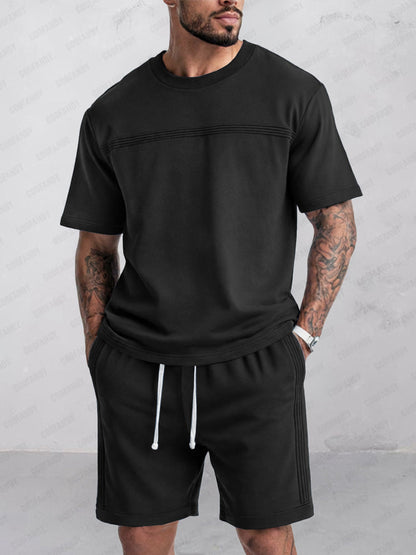 Athleisure Seam Detail T-Shirt Shorts Set