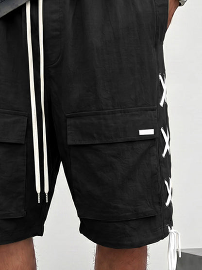 Unique String Design 100% Cotton Cargo Shorts