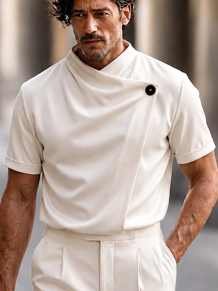 Urban Slant Button Placket Top and Shorts Set