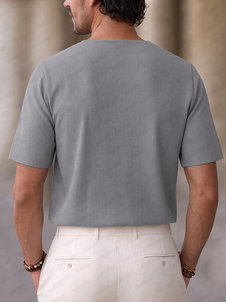 Casual Unique Asymmetrical Button Design Shirt