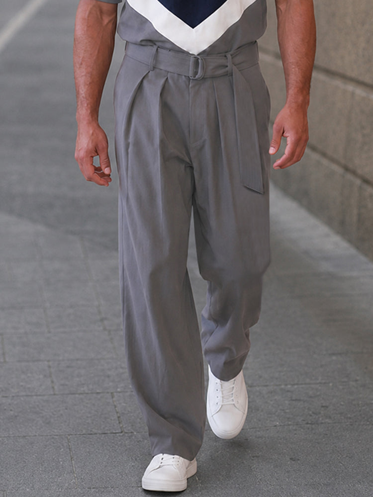 Casual Loose Color Block T-shirt Pants Sets