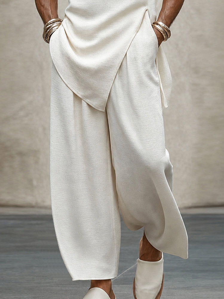 Monochrome Minimalist Sleeveless Top Pants Set