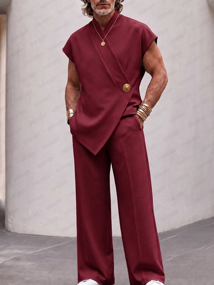 Effortless Luxe Sleeveless Top Pants Set