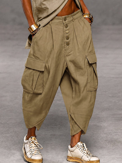 Casual Camouflage Print Cargo Harem Pants