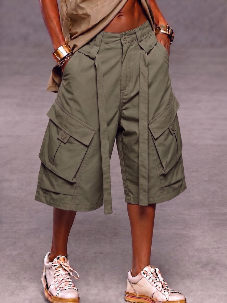 Utility Multi-Pocket Techwear Cargo Shorts