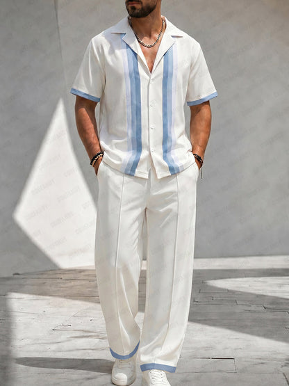 Resort Loose Fit Gradient Stripes Matching Sets