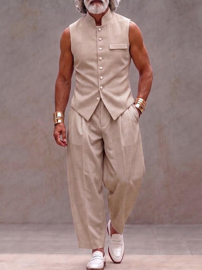 Smart Casual Suit Vest and Pants Set