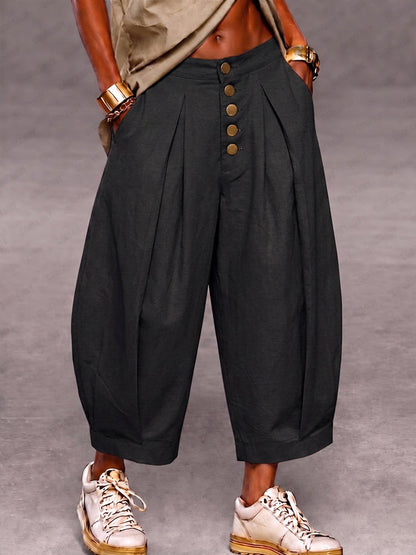 Casual Loose Fit Cotton Harem Pants