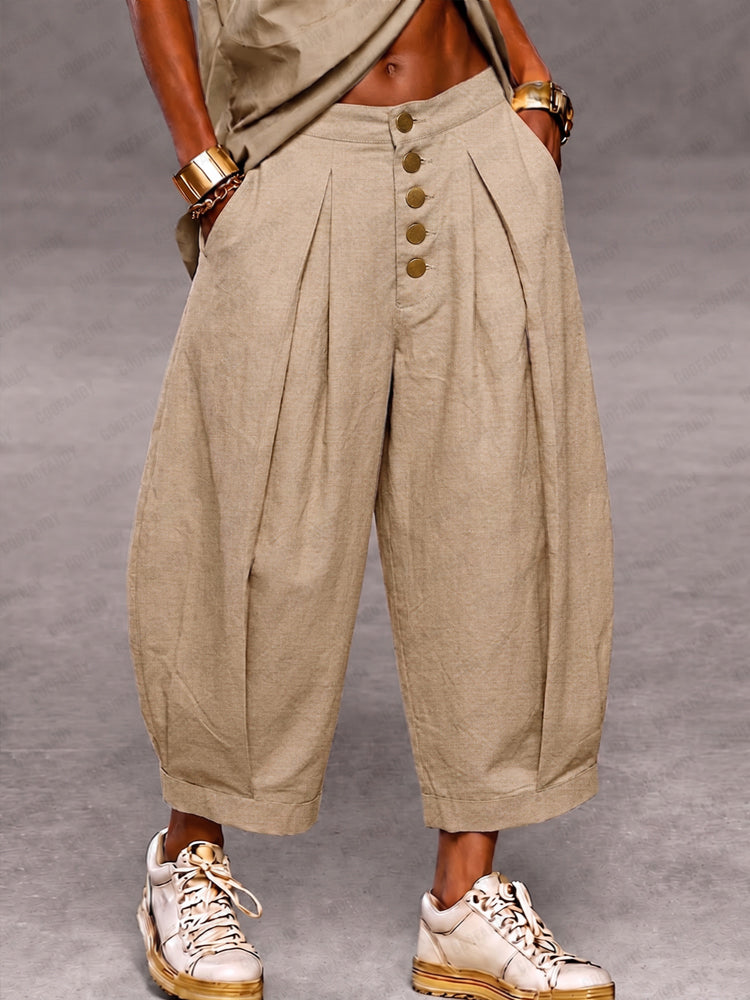 Casual Loose Fit Cotton Harem Pants