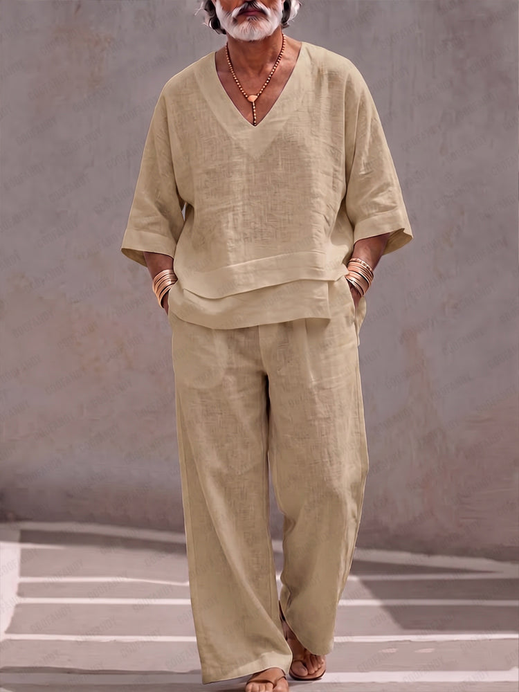Minimalism Comfy Loose Cotton Matching Set