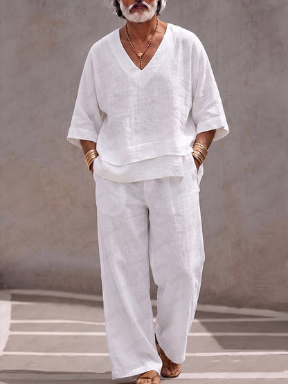 Minimalism Comfy Loose Cotton Matching Set